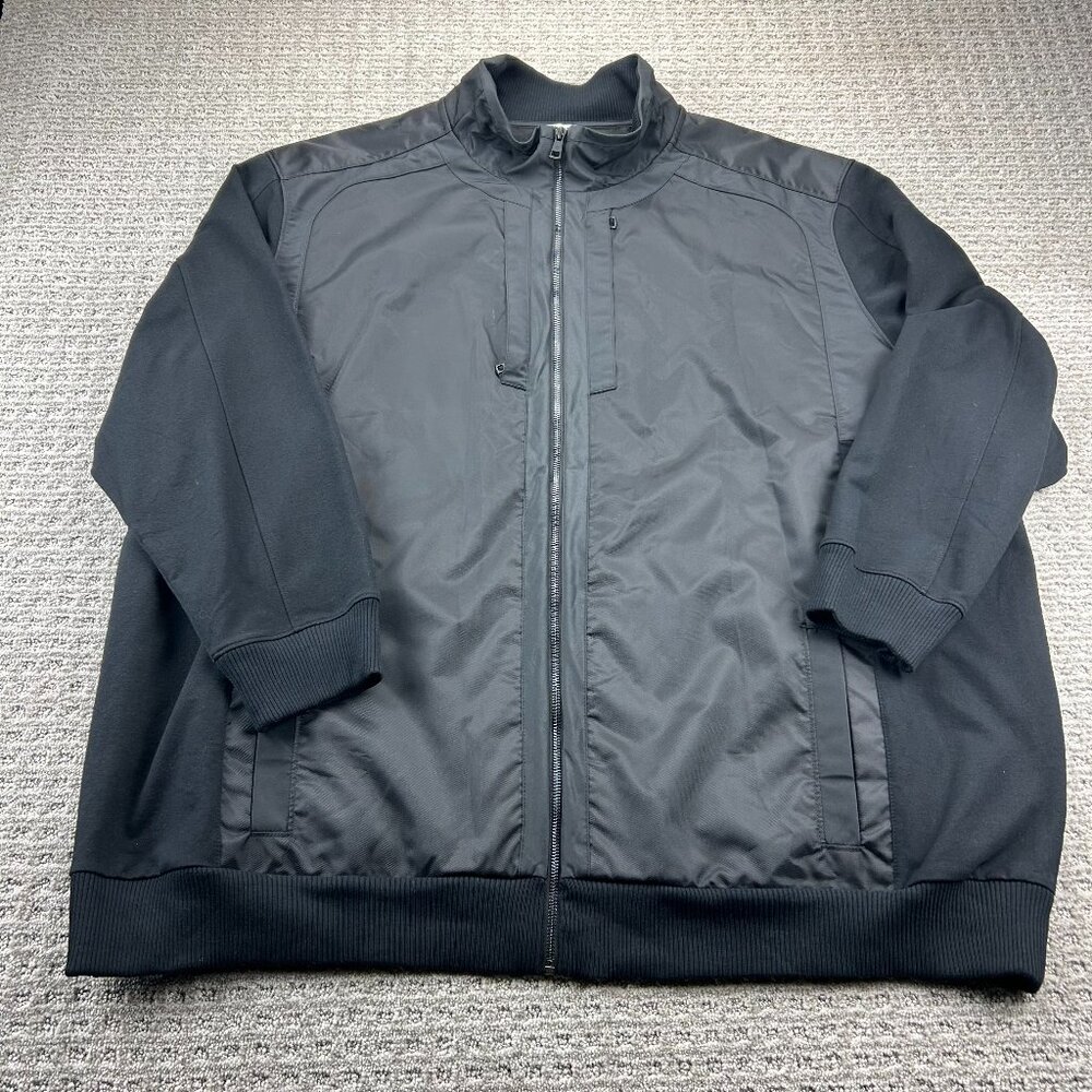 New Calvin Klein Dressy Refined Jacket Men 5XL Plus Size Black Full Zip New Tags